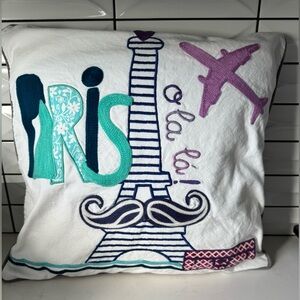 Pottery Barn Teen Paris Themed Decorative Pillow